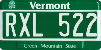VT license plate RXL522