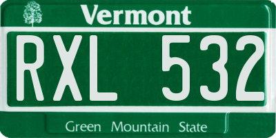 VT license plate RXL532