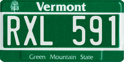 VT license plate RXL591