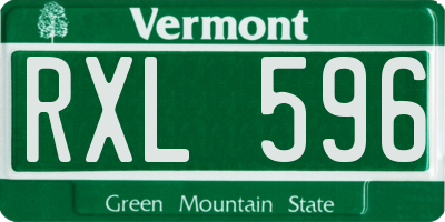 VT license plate RXL596