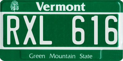 VT license plate RXL616