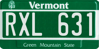 VT license plate RXL631