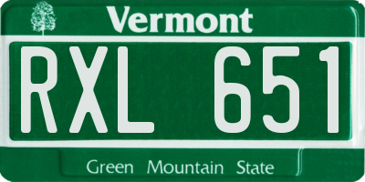 VT license plate RXL651