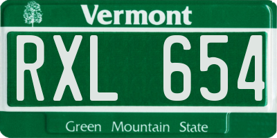 VT license plate RXL654
