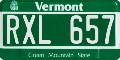 VT license plate RXL657