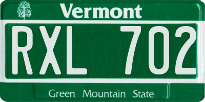 VT license plate RXL702