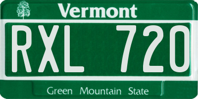 VT license plate RXL720