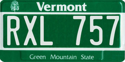VT license plate RXL757