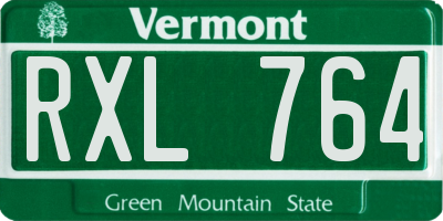 VT license plate RXL764