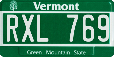 VT license plate RXL769