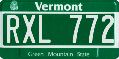 VT license plate RXL772