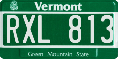 VT license plate RXL813