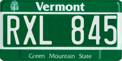 VT license plate RXL845