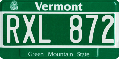 VT license plate RXL872