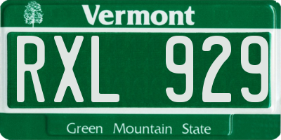 VT license plate RXL929
