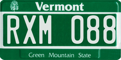 VT license plate RXM088