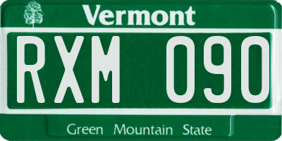 VT license plate RXM090
