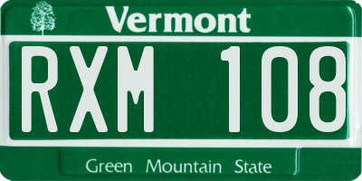 VT license plate RXM108