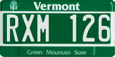 VT license plate RXM126