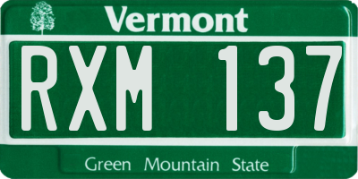 VT license plate RXM137