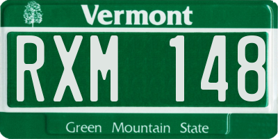 VT license plate RXM148