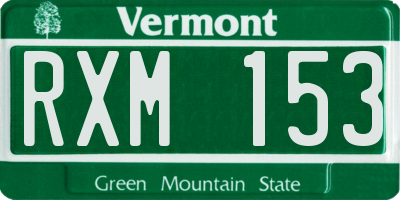 VT license plate RXM153