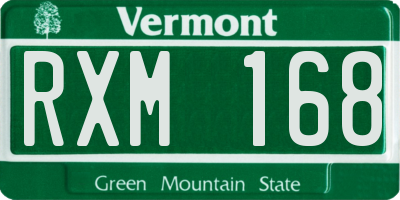 VT license plate RXM168