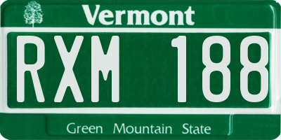 VT license plate RXM188
