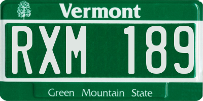 VT license plate RXM189
