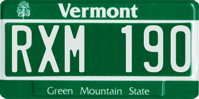 VT license plate RXM190
