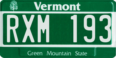 VT license plate RXM193