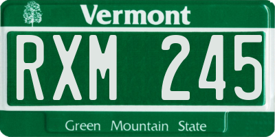 VT license plate RXM245