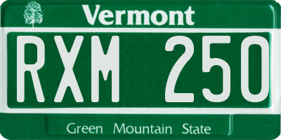 VT license plate RXM250