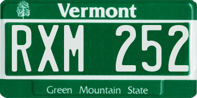 VT license plate RXM252