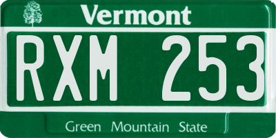 VT license plate RXM253