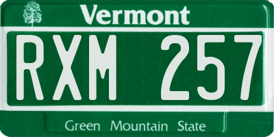 VT license plate RXM257