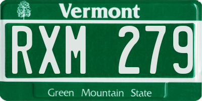 VT license plate RXM279