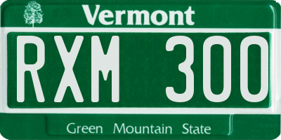 VT license plate RXM300