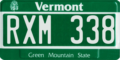 VT license plate RXM338
