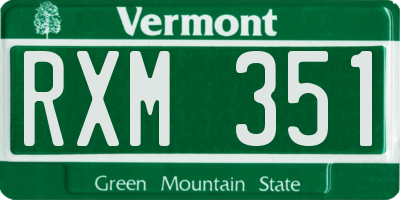 VT license plate RXM351