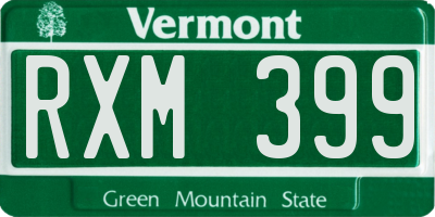 VT license plate RXM399