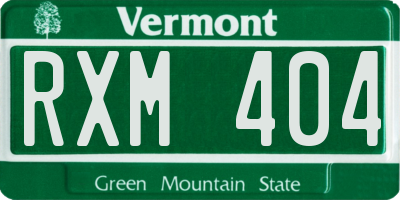 VT license plate RXM404
