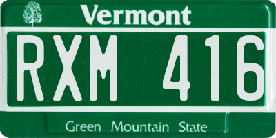 VT license plate RXM416