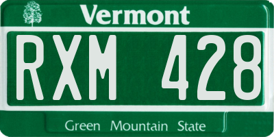 VT license plate RXM428