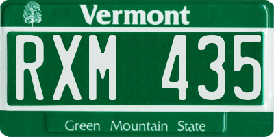 VT license plate RXM435