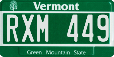 VT license plate RXM449
