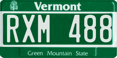 VT license plate RXM488