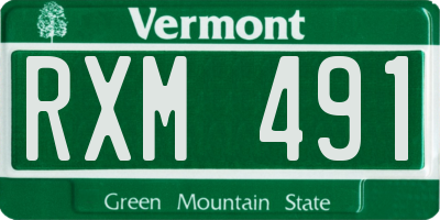 VT license plate RXM491