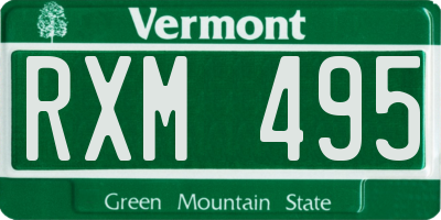 VT license plate RXM495