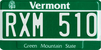 VT license plate RXM510